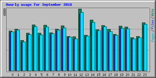 Hourly usage for September 2016