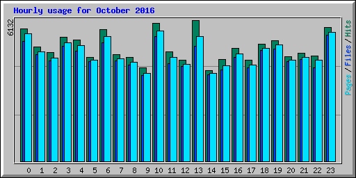 Hourly usage for October 2016