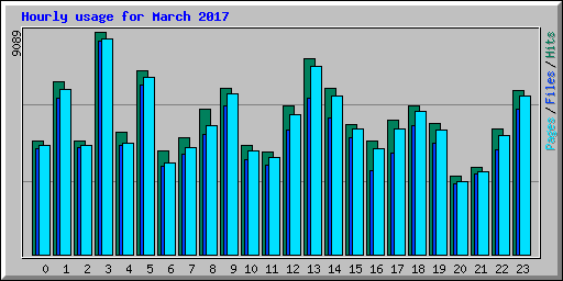 Hourly usage for March 2017